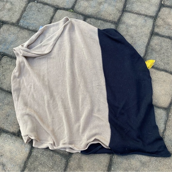 NWOT Wooden Ships Knits Colorblock poncho - Picture 2 of 7